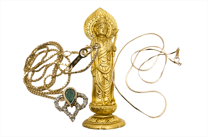 金の仏像、ネックレス買取